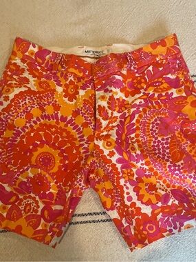 Mr Turk Pink & Orange Floral Flat Front Men's Shorts